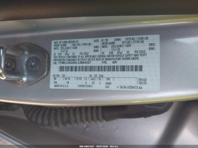Ford ESCAPE SE 2020 1FMCU0G60LUB84327 Image 9