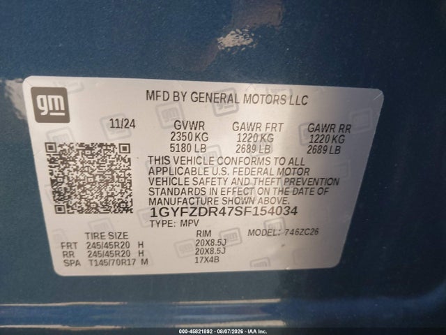 Продаж на аукціоні авто 2025 Cadillac Xt4 Awd Premium Luxury, vin: 1GYFZDR47SF154034, номер лоту: 45821892