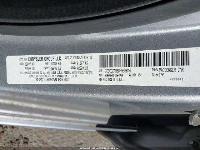 2013 Dodge Avenger Se მანქანა იყიდება აუქციონზე, vin: 1C3CDZAB8DN536844, აუქციონის ნომერი: 45821956