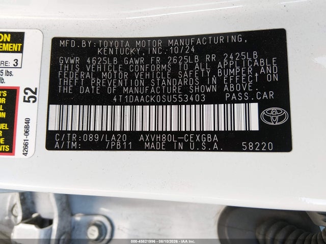 4T1DAACK0SU553403 Toyota CAMRY XLE