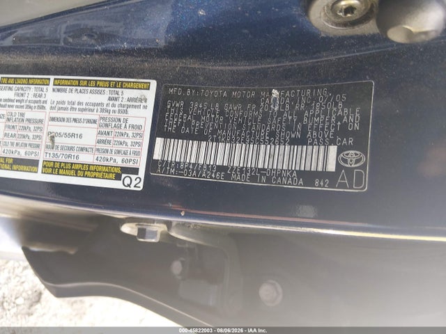 Aukcja sprzedaży 2005 Toyota Matrix Xr, vin: 2T1KR32E95C552652, numer aukcji: 45822003