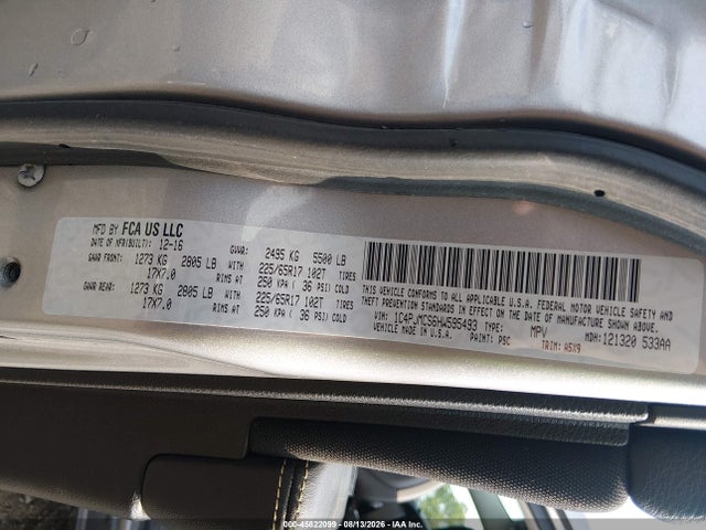 2017 Jeep Cherokee Latitude მანქანა იყიდება აუქციონზე, vin: 1C4PJMCS6HW595493, აუქციონის ნომერი: 45822099