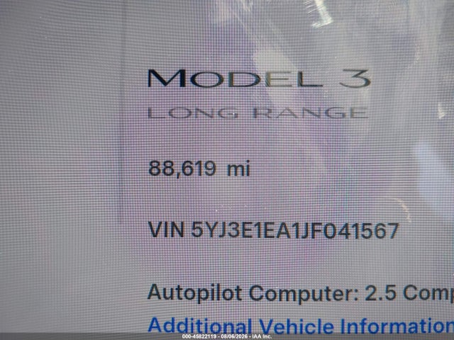 Tesla Model 3 Long Range/mid Range 2018 5YJ3E1EA1JF041567 Image 7