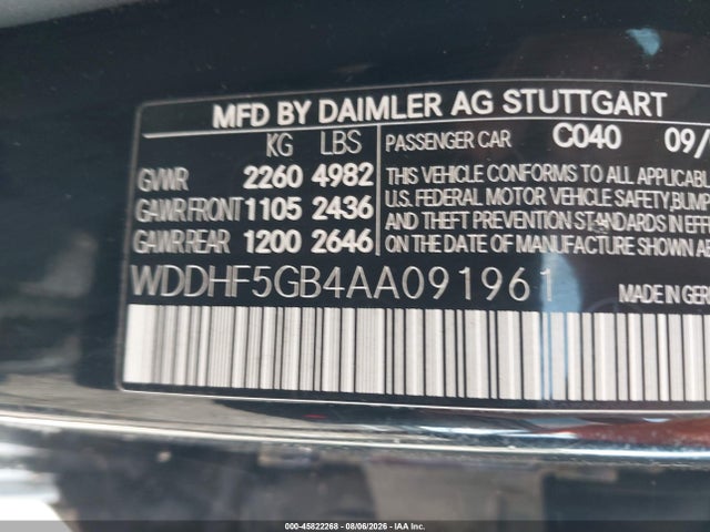 Aukcja sprzedaży 2010 Mercedes-benz E 350, vin: WDDHF5GB4AA091961, numer aukcji: 45822268
