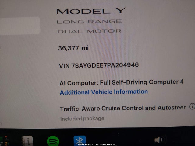 Продаж на аукціоні авто 2023 Tesla Model Y, vin: 7SAYGDEE7PA204946, номер лоту: 45822276
