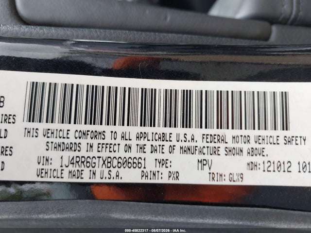 Продажа на аукционе авто 2011 Jeep Grand Cherokee Overland, vin: 1J4RR6GTXBC606661, номер лота: 45822317