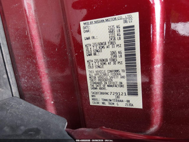 5N1BT3BB4NC729121 Nissan Rogue Sv Intelligent Awd