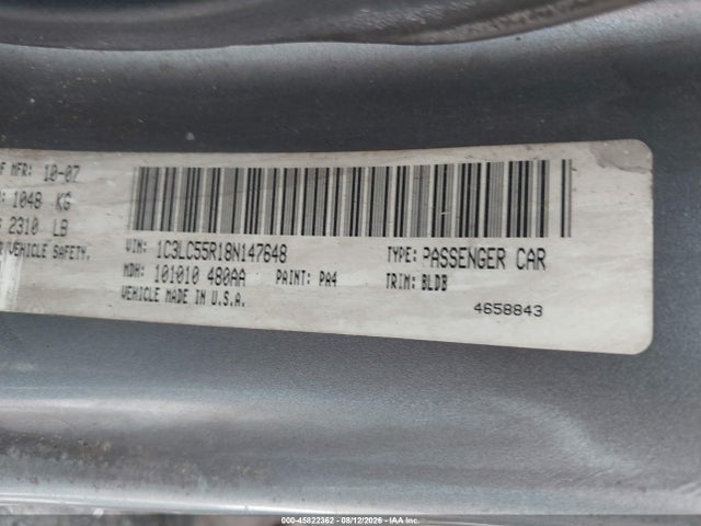 Aukcja sprzedaży 2008 Chrysler Sebring Touring, vin: 1C3LC55R18N147648, numer aukcji: 45822362