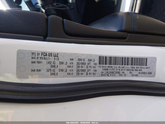 45822402 :رقم المزاد ، 1C4RJEAG8KC789965 vin ، 2019 Jeep Grand Cherokee Upland 4x2 مزاد بيع