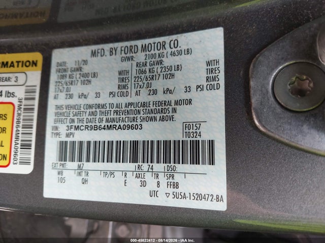 3FMCR9B64MRA09603 Ford Bronco Sport Big Bend