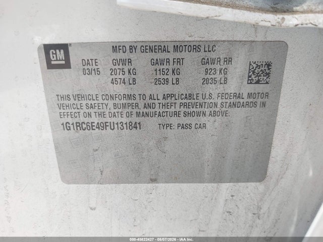 Chevrolet Volt 2015 1G1RC6E49FU131841 Image 9