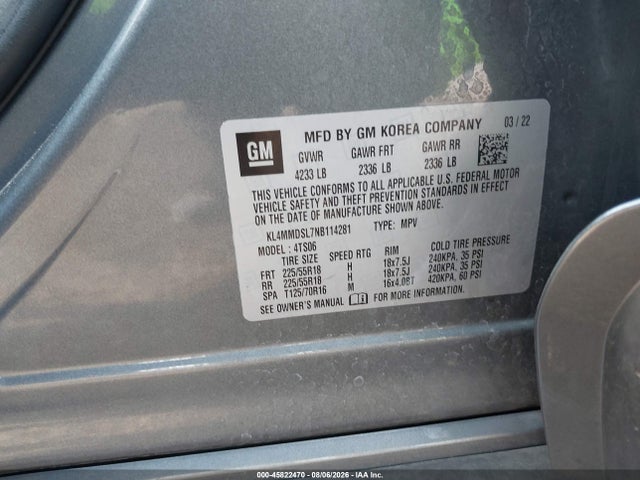 Продаж на аукціоні авто 2022 Buick Encore Gx Fwd Select, vin: KL4MMDSL7NB114281, номер лоту: 45822470