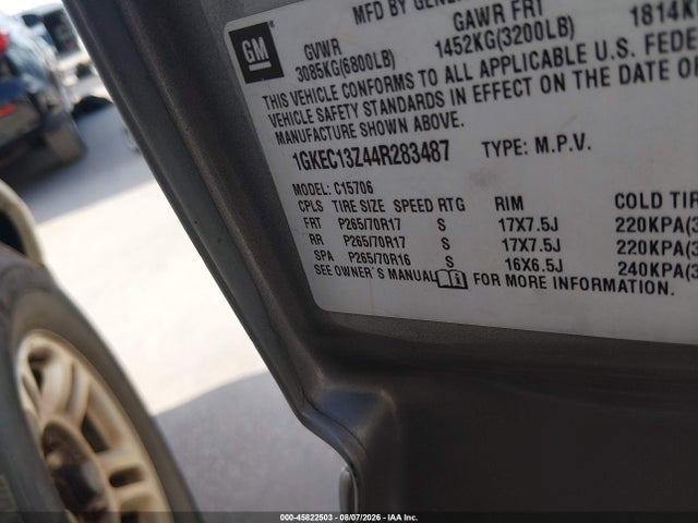 Продаж на аукціоні авто 2004 Gmc Yukon Slt, vin: 1GKEC13Z44R283487, номер лоту: 45822503