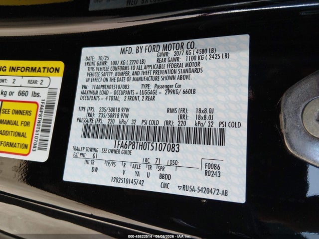 Ford Mustang Ecoboost Fastback 2026 1FA6P8TH0T5107083 Image 9