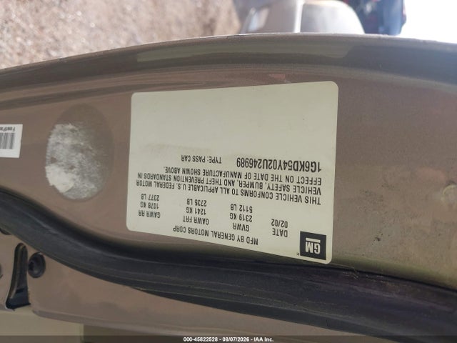 Продаж на аукціоні авто 2002 Cadillac Deville, vin: 1G6KD54Y02U246989, номер лоту: 45822528