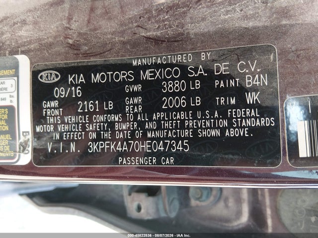KIA FORTE LX 2017 3KPFK4A70HE047345 Image 9