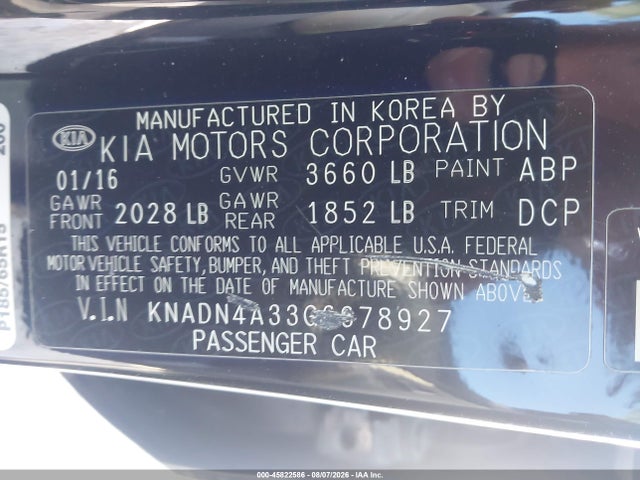 KIA RIO EX 2016 KNADN4A33G6678927 Image 9