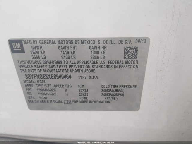 Продажа на аукционе авто 2014 Cadillac Srx Premium Collection, vin: 3GYFNGE3XES549464, номер лота: 45822591