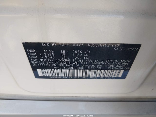 4S3BNBC6XF3012668 Subaru Legacy 2.5i Premium