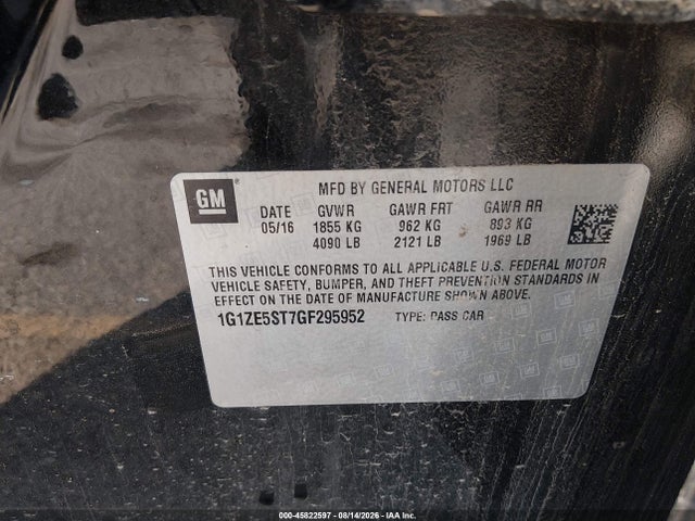 1G1ZE5ST7GF295952 Chevrolet MALIBU 1LT