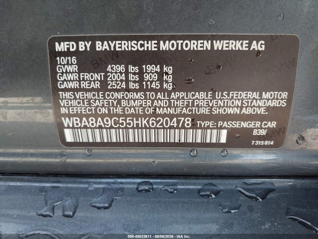 Продаж на аукціоні авто 2017 Bmw 320i, vin: WBA8A9C55HK620478, номер лоту: 45822611