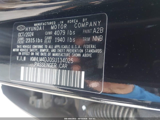 Aukcja sprzedaży 2025 Hyundai Elantra Hybrid Blue, vin: KMHLM4DJ0SU134025, numer aukcji: 45822632