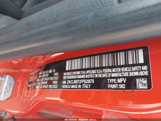 Aukcja sprzedaży 2015 Jeep Renegade Latitude, vin: ZACCJBBT2FPB29678, numer aukcji: 45822636