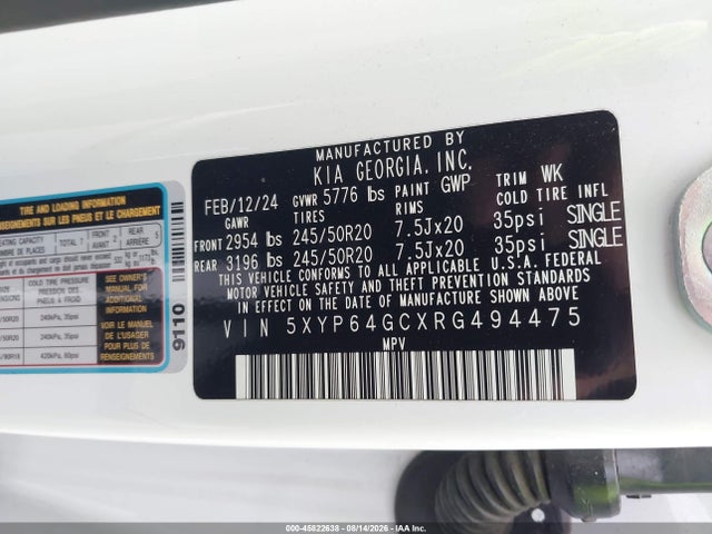 KIA Telluride S 2024 5XYP64GCXRG494475 Image 9