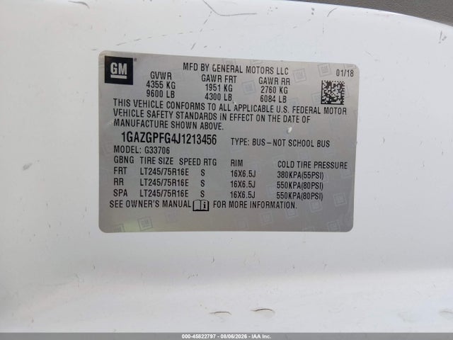 Chevrolet Express 3500 Lt 2018 1GAZGPFG4J1213456 Image 9