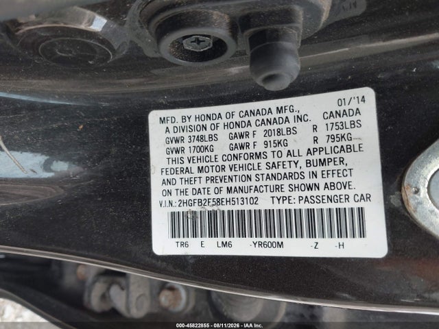 2HGFB2F58EH513102 Honda Civic Lx