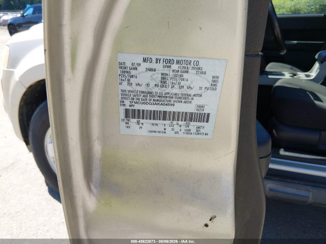 45822873 :رقم المزاد ، 1FMCU0DG3AKA04599 vin ، 2010 Ford Escape Xlt مزاد بيع