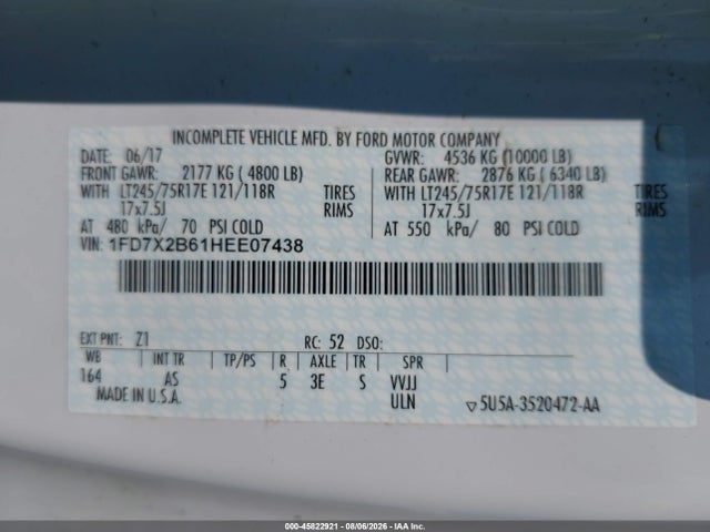 Ford F-250 Xl 2017 1FD7X2B61HEE07438 Image 9