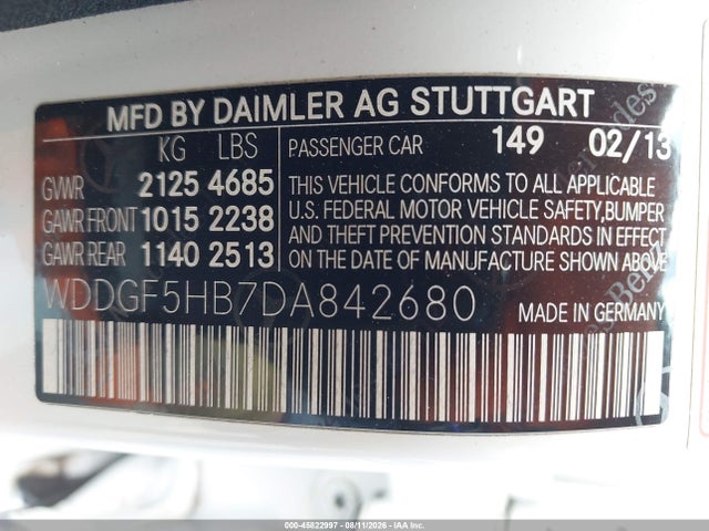 Aukcja sprzedaży 2013 Mercedes-benz C 350 Sport, vin: WDDGF5HB7DA842680, numer aukcji: 45822997