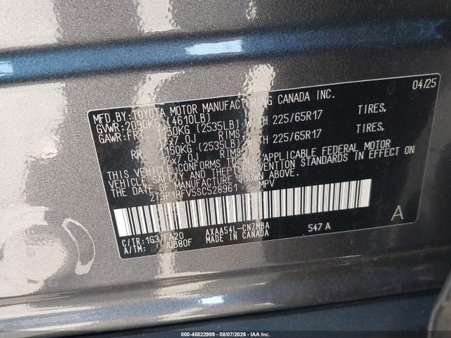 Toyota Rav4 Xle 2025 2T3P1RFV5SC528961 Image 9