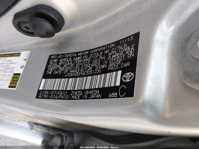 Toyota PRIUS PLUG-IN 2014 JTDKN3DP6E3051236 Image 9