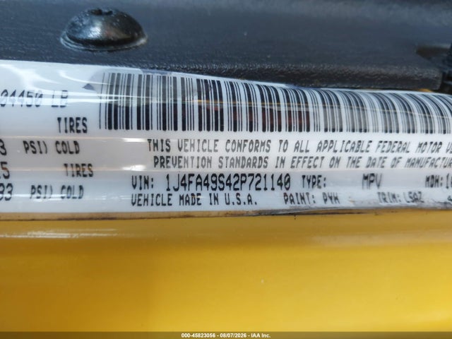 Aukcja sprzedaży 2002 Jeep Wrangler Sport, vin: 1J4FA49S42P721140, numer aukcji: 45823056