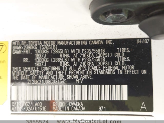 Продаж на аукціоні авто 2008 Lexus Rx 350, vin: 2T2GK31U08C034545, номер лоту: 45823093