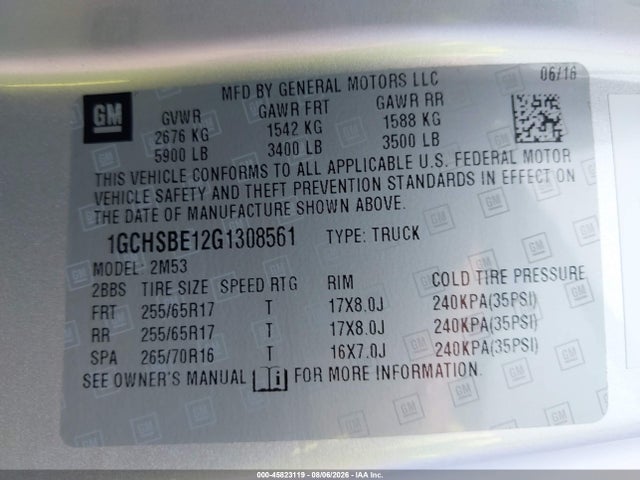 1GCHSBE12G1308561 Chevrolet Colorado 2wd Wt
