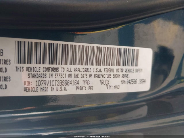Продажа на аукционе авто 2011 Ram Ram 1500 Slt, vin: 1D7RV1CT3BS664164, номер лота: 45823133