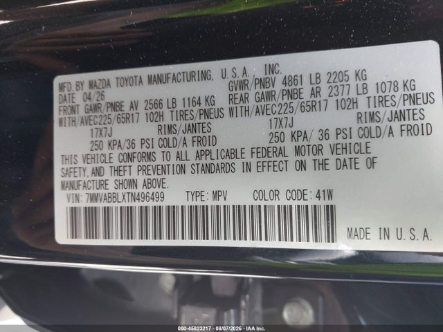 Продажа на аукционе авто 2026 Mazda Cx-50 2.5 S Preferred, vin: 7MMVABBLXTN496499, номер лота: 45823217