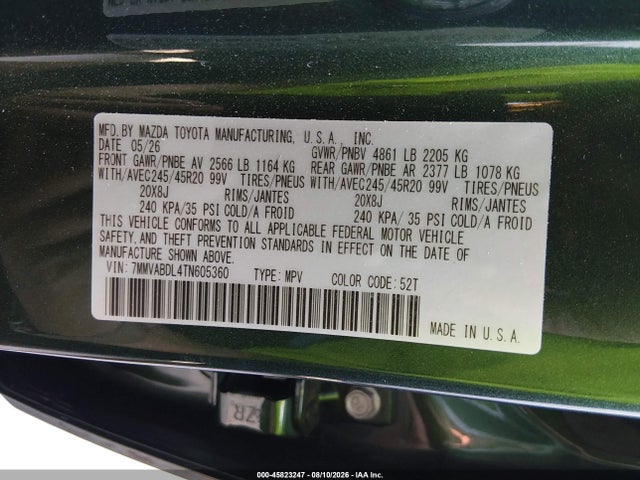 Aukcja sprzedaży 2026 Mazda Cx-50 2.5 S Premium, vin: 7MMVABDL4TN605360, numer aukcji: 45823247