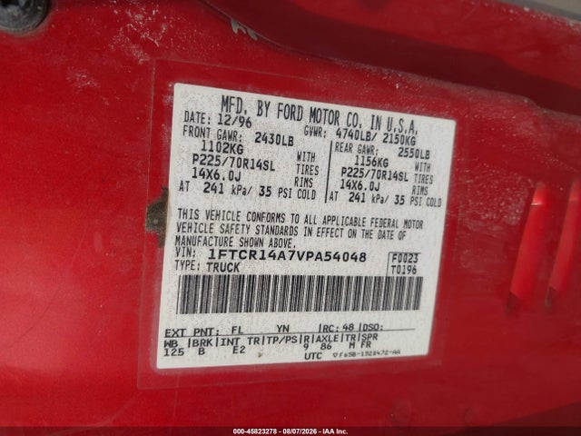 Продаж на аукціоні авто 1997 Ford Ranger Xl/xlt, vin: 1FTCR14A7VPA54048, номер лоту: 45823278