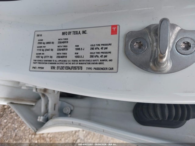Auction sale of the 2018 Tesla Model 3 Long Range/performance, vin: 5YJ3E1EB4JF097978, lot number: 45823281