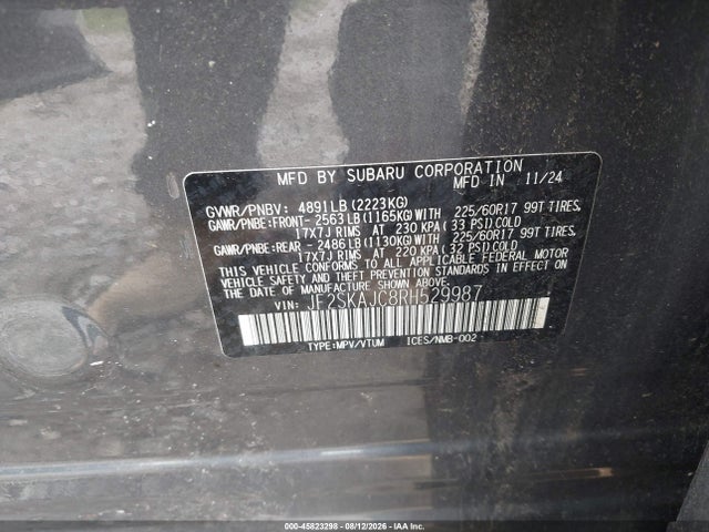 Aukcja sprzedaży 2024 Subaru Forester Wilderness, vin: JF2SKAJC8RH529987, numer aukcji: 45823298