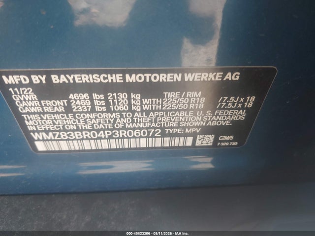 Продажа на аукционе авто 2023 Mini Countryman Cooper S, vin: WMZ83BR04P3R06072, номер лота: 45823306