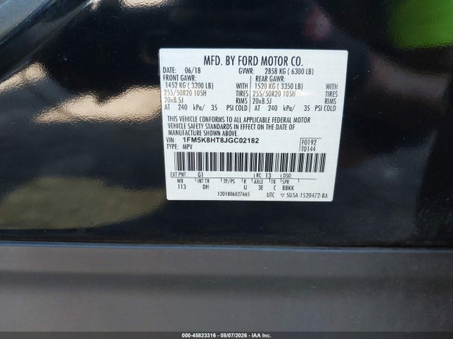 Ford Explorer Platinum 2018 1FM5K8HT8JGC02182 Image 9