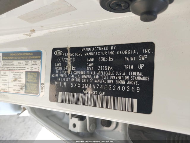 KIA Optima Lx 2014 5XXGM4A74EG280369 Image 9