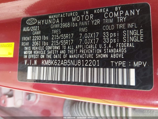 Hyundai Kona Sel 2022 KM8K62AB5NU812201 Image 9