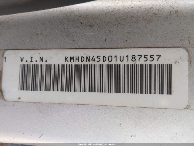 2001 Hyundai Elantra Gls მანქანა იყიდება აუქციონზე, vin: KMHDN45D01U187557, აუქციონის ნომერი: 45823377