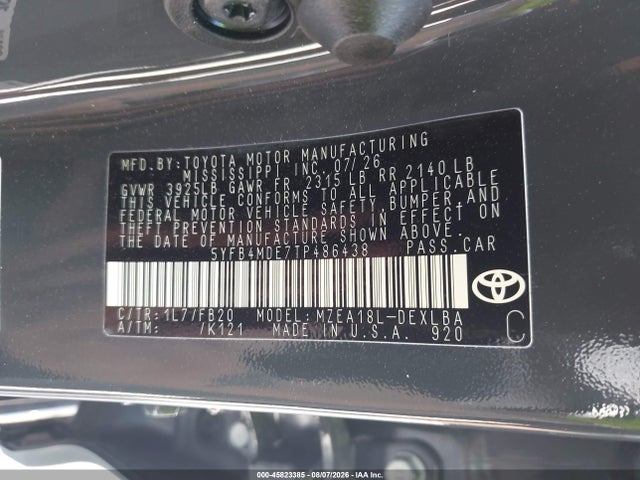 Toyota COROLLA LE 2026 5YFB4MDE7TP486438 Image 9